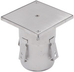 Inspection inlet 155x155 square grate, vertical outlet, screw-fastened, 10 mm movable grate for heavy transport - load class M